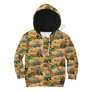 Street Brown Tractor Pattern Car Hoodie