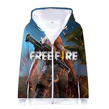 Free Fire Hoodies &#8211; Garena Unisex 3D Print Zipper Gaming Hoodie