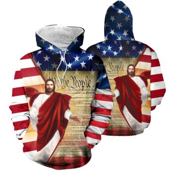  Loose And Fashion Colorful Headshot Alphabet Pattern Jesus Hoodie