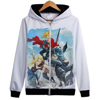 Fullmetal Alchemist Hoodies &#8211; Zip Up Anime 3D Printed Hoodie