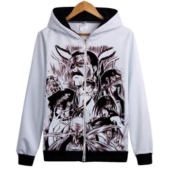 Fullmetal Alchemist Hoodies &#8211; Zip Up Anime Brown Print Hoodie