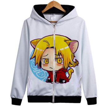 Fullmetal Alchemist Hoodies &#8211; Zip Up Anime Crying Hoodie