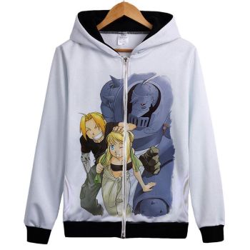 Fullmetal Alchemist Hoodies &#8211; Zip Up Anime Laugh Hoodie