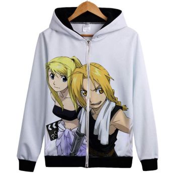 Fullmetal Alchemist Hoodies &#8211; Zip Up Cosplay Outerwear Hoodie