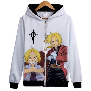 Fullmetal Alchemist Hoodies &#8211; Zip Up Edward Elric Coat Hoodie