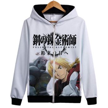Fullmetal Alchemist Hoodies &#8211; Zip Up Edward Elric Hoodie
