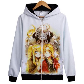Fullmetal Alchemist Hoodies &#8211; Zip Up Hot Yellow Outerwear Hoodie
