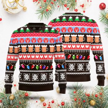 Funny Christmas Beer Ugly Sweater, Merry Beermas Sweater, Beer Santa Ugly Sweater, Funny Christmas Family Gift Idea