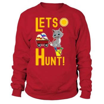 Easter Egg Hunt Easter Cat Easter Eggs Hunt Egg Sweatshirt