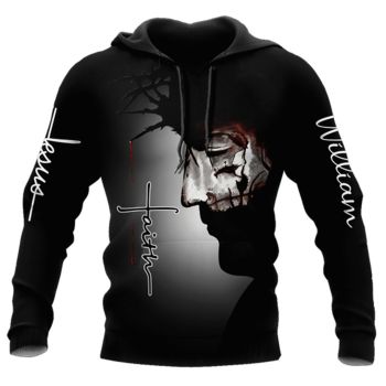  Temperament Black Crosses Pattern Jesus Hoodie
