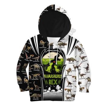 Loose White Black Dinosaurs Pattern Animals Hoodie