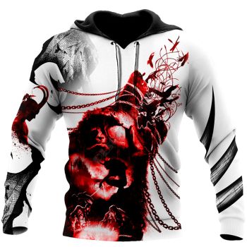 Elegance Red Bleed Pattern Tattoos Hoodie