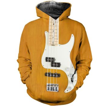 Precious Yellow Strings Pattern Music Hoodie