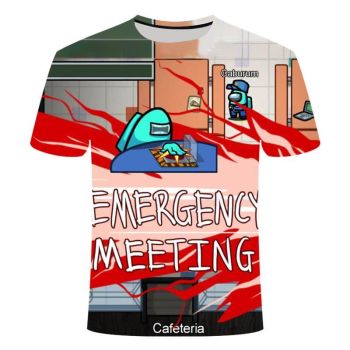 Game Among Us 3D Printed Breathable Round Short Sleeves T-Shirt