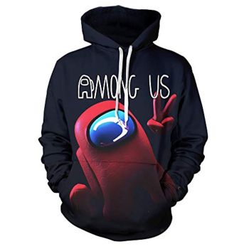 Game Among Us Hoodie &#8211; 3D Print Black Pullover Hoodie