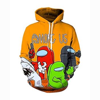 Game Among Us Hoodie &#8211; 3D Print Yellow Pullover Hoodie