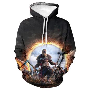Game Assassin&#8217;s Creed Valhalla 3D Print Hoodie Sweatshirts