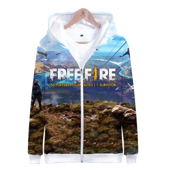 Game Free Fire 3D Zipper Hoodie &#8211; Funny Long Sleeve Sweatshirt