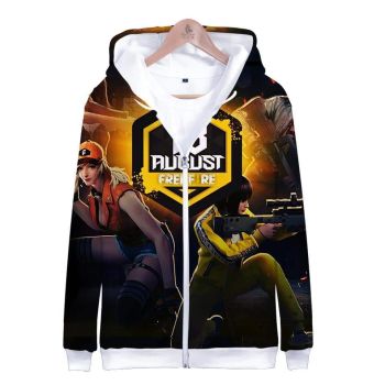 Game Free Fire 3D Zipper Hoodie &#8211; Funny Long Sleeve Sweatshirt