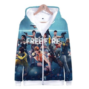 Game Free Fire 3D Zipper Hoodie &#8211; Funny Long Sleeve Sweatshirt