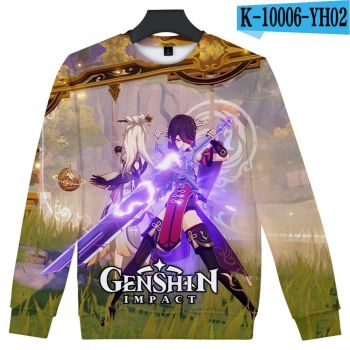 Game Genshin Impact Print 3D Capless Sweatshirt