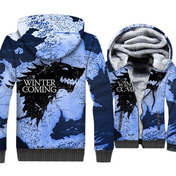 Game of Thrones Jackets &#8211; Game of Thrones Series Stark Blue Sign Super Cool 3D Fleece Jacket