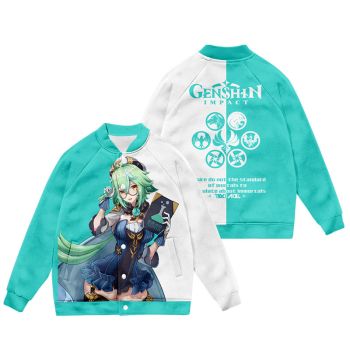 Elegant Genshin Impact Full-Body Sucrose Baseball Hoodie