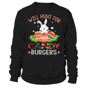 Burger Kawaii Bunny Easter Day Easter Sunday Sweatshirt