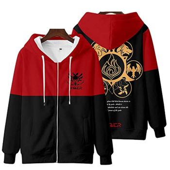 Genshin Impact Hoodies &#8211; 3D Hooded Zip Up Long Sleeve Casual Streetwear