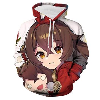 Genshin Impact Hoodies &#8211; Amber 3D Game Pullover Hooded Sweatshirt