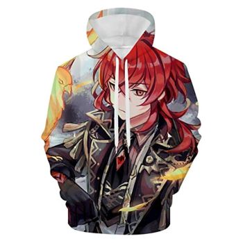 Genshin Impact Hoodies &#8211; Diluc 3D Game Pullover Hoodie