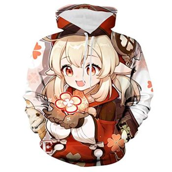 Genshin Impact Hoodies &#8211; Klee 3D Game Pullover Hooded Sweatshirt