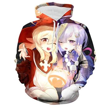 Genshin Impact Hoodies &#8211; Klee Qiqi 3D Game Pullover Hooded Sweatshirt