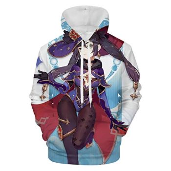 Genshin Impact Hoodies &#8211; Mona 3D Game Pullover Hooded Sweatshirt