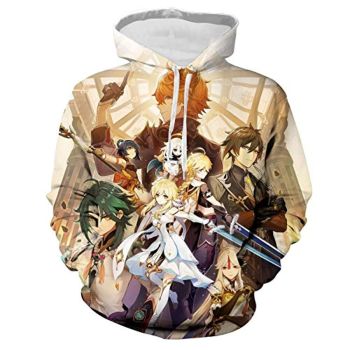 Genshin Impact Hoodies &#8211; Tartaglia 3D Game Pullover Hooded Sweatshirt