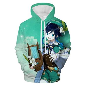 Genshin Impact Hoodies &#8211; Venti 3D Game Pullover Hoodie