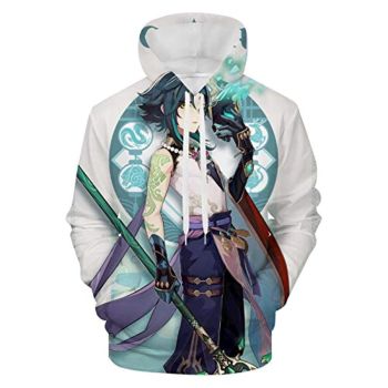 Genshin Impact Hoodies &#8211; Xiao 3D Game Pullover Hooded Sweatshirt