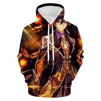 Genshin Impact Hoodies &#8211; Zhongli 3D Game Pullover Hooded Sweatshirt