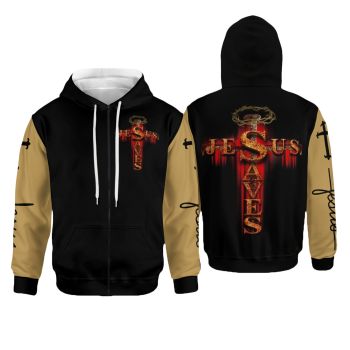  Fashion And Gorgeous Black Brown Crosses Pattern Jesus Hoodie