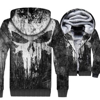 Ghost Rider Jackets &#8211; Ghost Rider Series Devil Skull Punisher Icon Super Cool 3D Fleece Jacket
