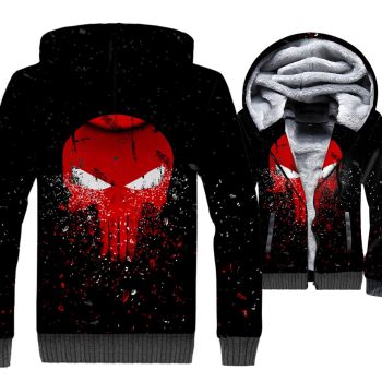 Ghost Rider Jackets &#8211; Ghost Rider Series Devil Skull Red Sign Super Cool 3D Fleece Jacket
