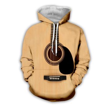  Popular Brown Guitar Pattern Guitar Hoodie