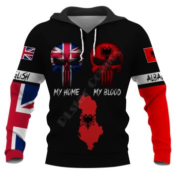 Loose And Gorgeous Black Skull Pattern Skull Hoodie