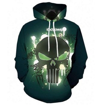 Temperament Green Skull Pattern Bitcoin Hoodie