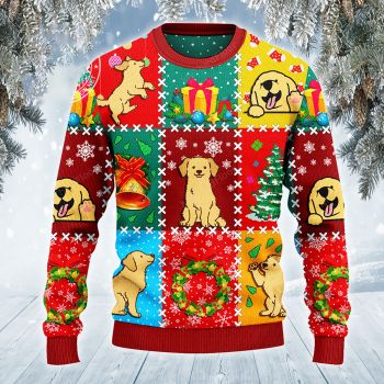 Golden Retriever Dog Lovers Christmas Wishes All Over Sweater