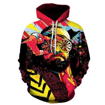 Classical And Elegance Colorful Headshot Pattern Bitcoin Hoodie