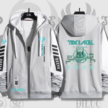  Genshin Grey Impact Xiao Game Zip-Up Hoodie