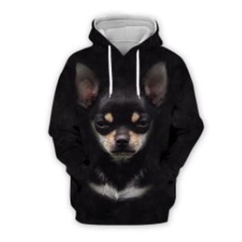 Pretty Black Dog Pattern Animals Hoodie
