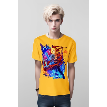 Vibrant Yellow Edward Elric From Fullmetal Alchemist Shirt - Embrace Fearless Spirit!
