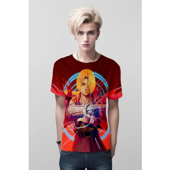 Fiery Red Edward Elric From Fullmetal Alchemist Shirt - Embrace Unyielding Determination!